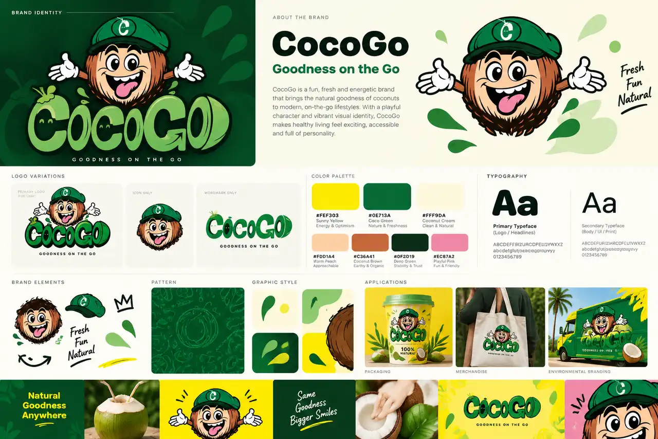 CocoGo brand identity board